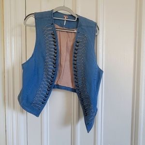Free people medium vest blue